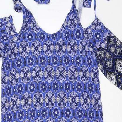 George Womens Blue Geometric  Shift  Size 8