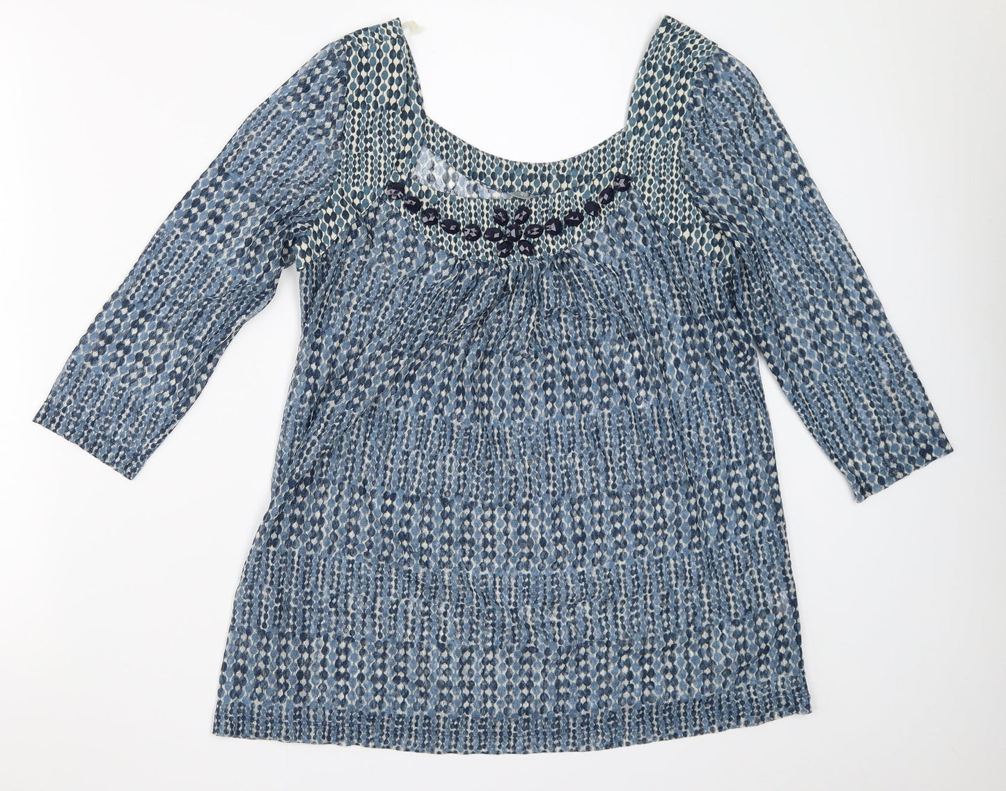 Womens UK Size 12 Preworn Blue Basic Blouse