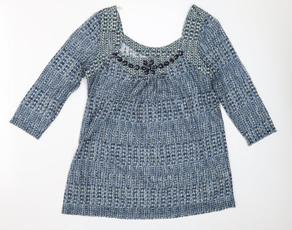Womens UK Size 12 Preworn Blue Basic Blouse