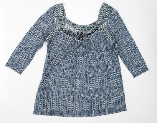 Womens UK Size 12 Preworn Blue Basic Blouse