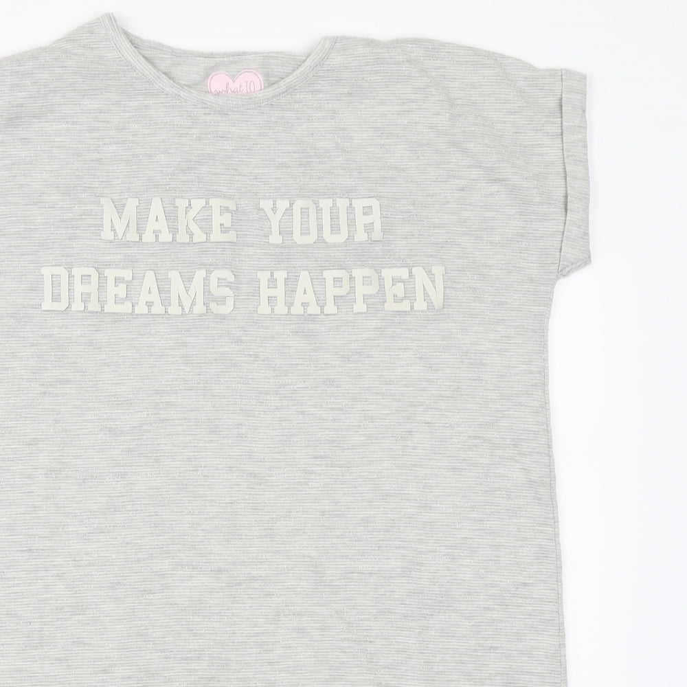 F&F Girls Grey   Basic T-Shirt Size 12-13 Years
