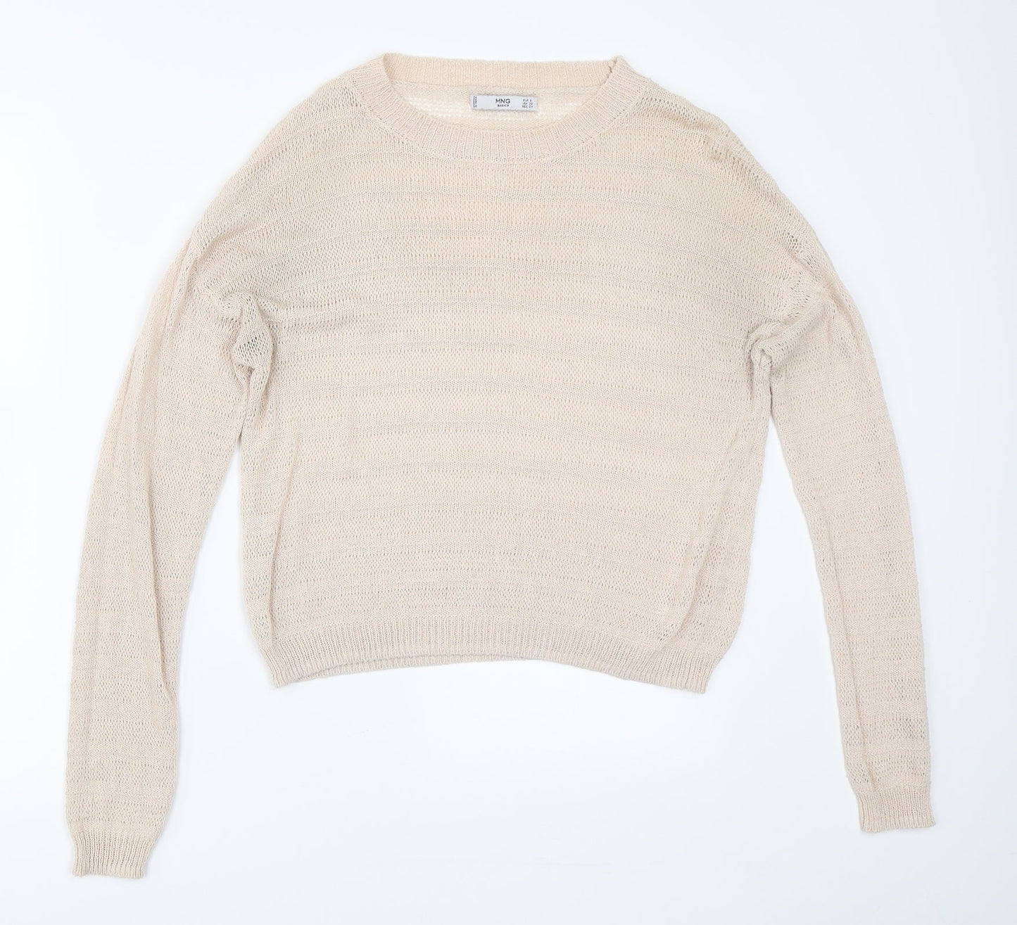 Womens UK Size S Mango Beige Pullover Jumper