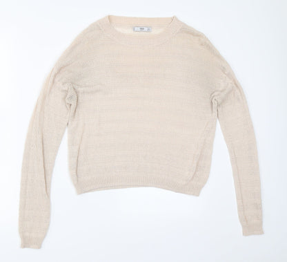 Womens UK Size S Mango Beige Pullover Jumper
