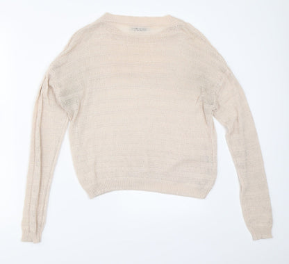 Womens UK Size S Mango Beige Pullover Jumper