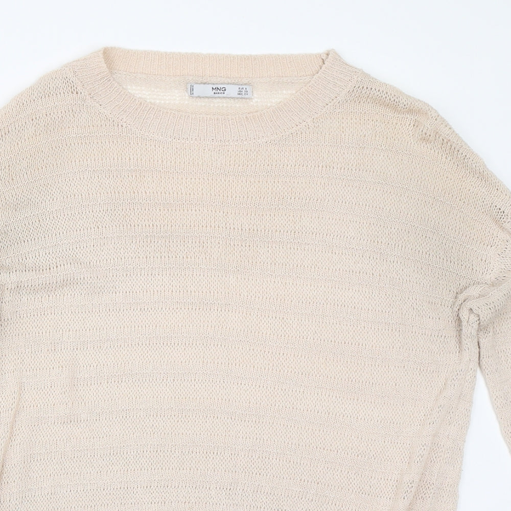Womens UK Size S Mango Beige Pullover Jumper