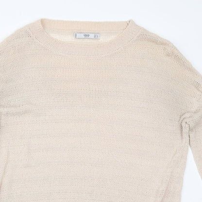 Womens UK Size S Mango Beige Pullover Jumper