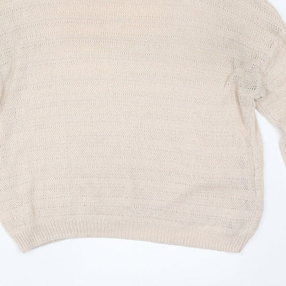 Womens UK Size S Mango Beige Pullover Jumper