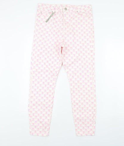 ASOS Womens White Geometric Denim Skinny Jeans Size 34 in L32 in