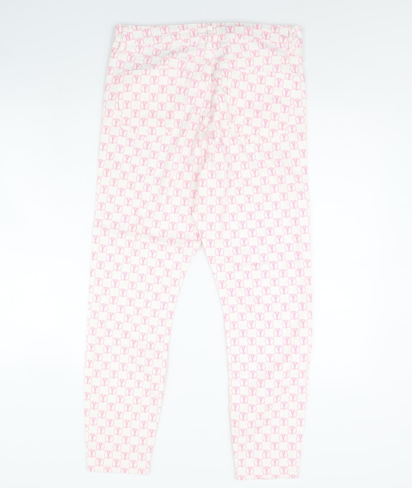 ASOS Womens White Geometric Denim Skinny Jeans Size 34 in L32 in