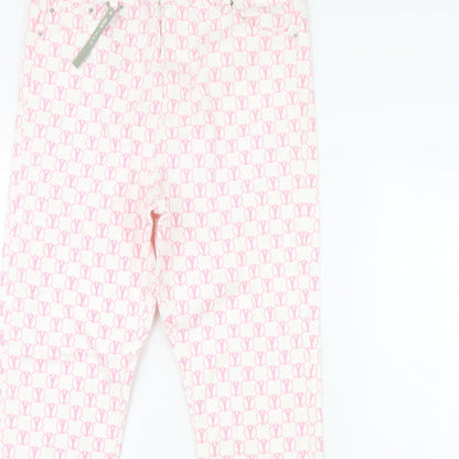 ASOS Womens White Geometric Denim Skinny Jeans Size 34 in L32 in