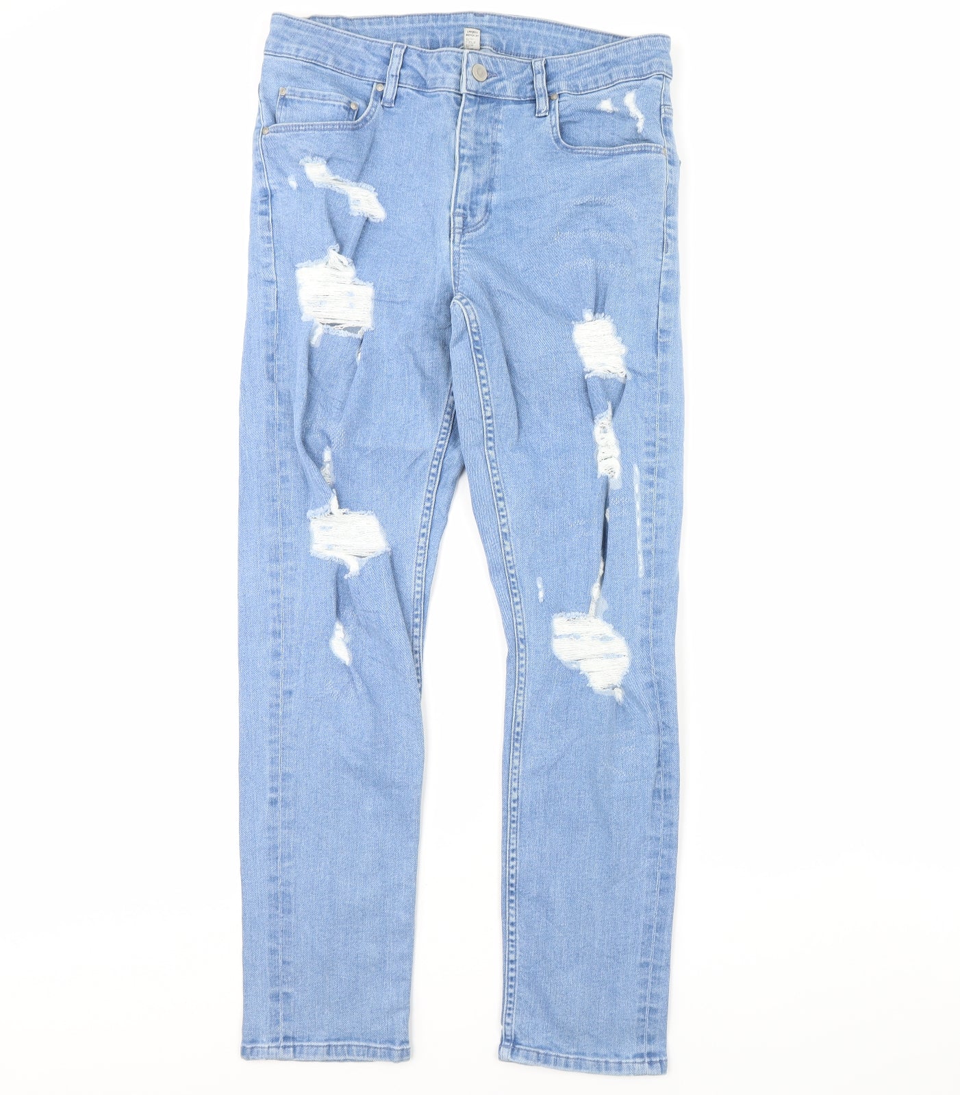 Womens UK Size 32 in Preworn Regular Fit Straight Blue Jeans