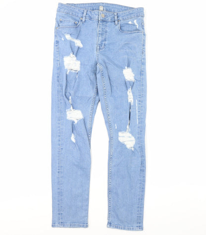 Womens UK Size 32 in Preworn Regular Fit Straight Blue Jeans