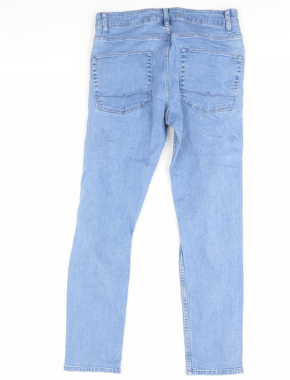 Womens UK Size 32 in Preworn Regular Fit Straight Blue Jeans
