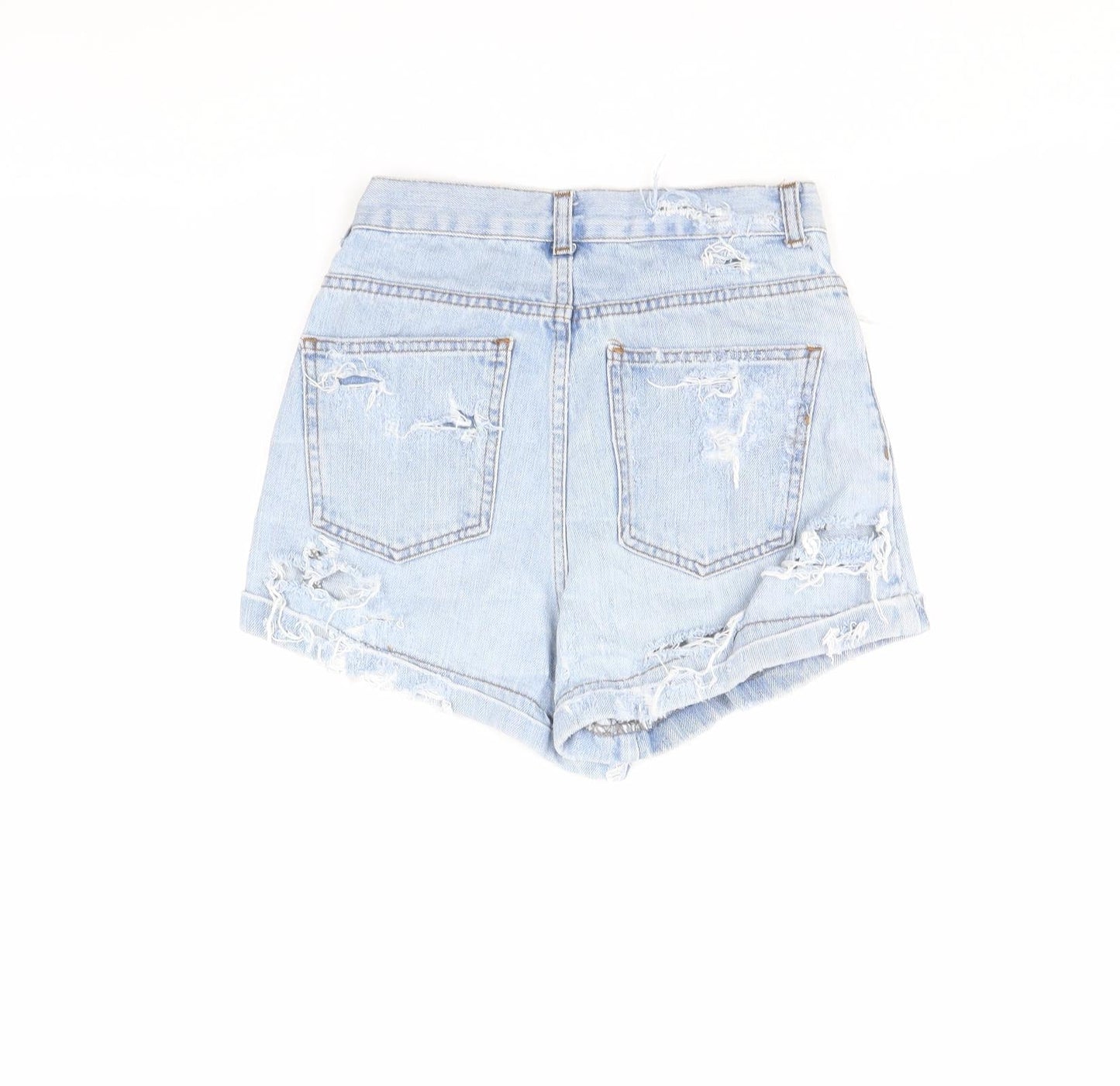 Topshop Womens Blue  Denim Cut-Off Shorts Size 26 in