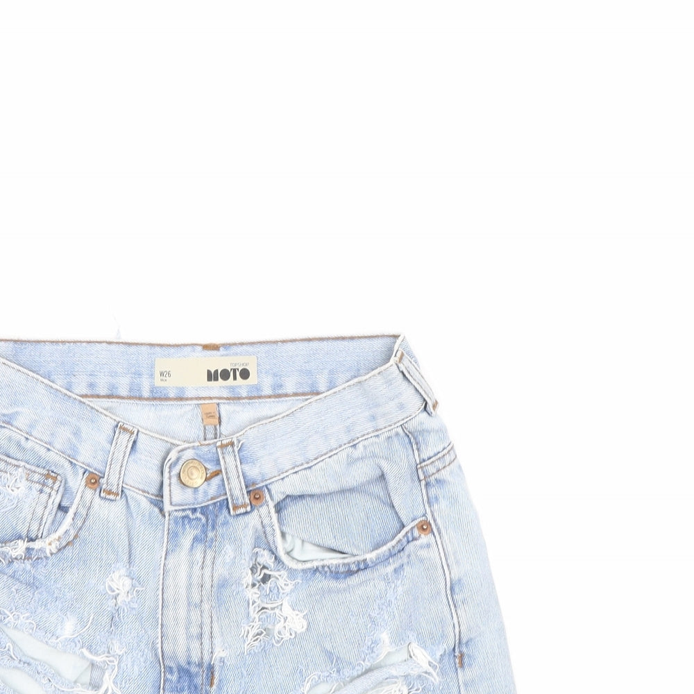 Topshop Womens Blue  Denim Cut-Off Shorts Size 26 in