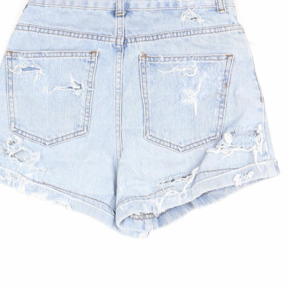 Topshop Womens Blue  Denim Cut-Off Shorts Size 26 in