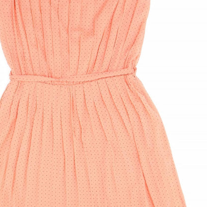 Vera Moda Womens Orange Polka Dot  Fit & Flare  Size S