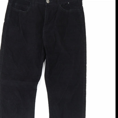 Denim & Co. Womens Black  Corduroy Trousers  Size 30 in L32 in