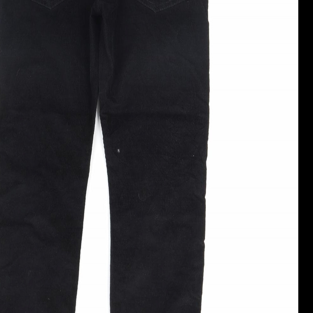 Denim & Co. Womens Black  Corduroy Trousers  Size 30 in L32 in
