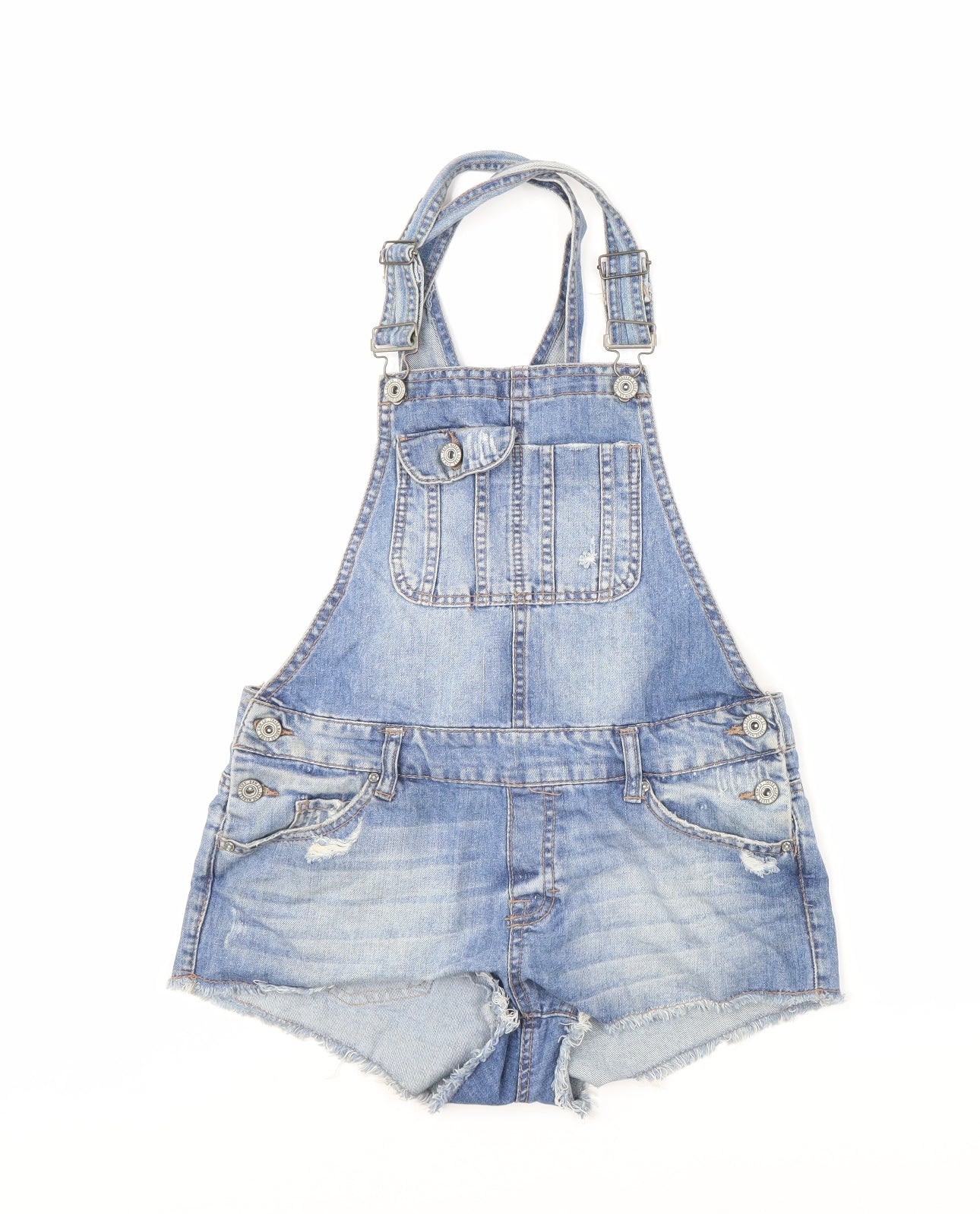 Denim & Co. Womens Blue  Denim Playsuit One-Piece Size 8