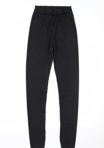 Womens UK Size S Preworn Regular Fit  Black Trousers
