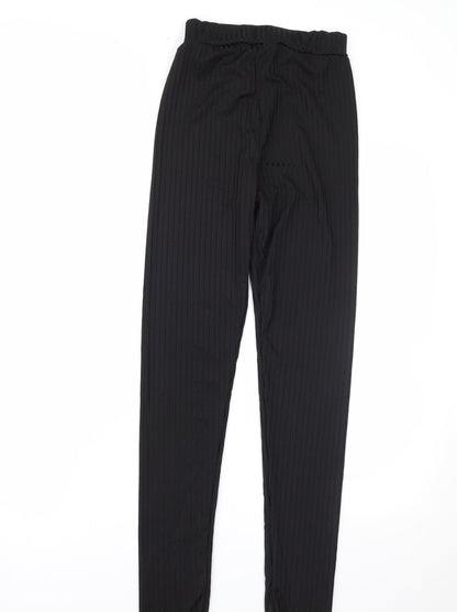 Womens UK Size S Preworn Regular Fit  Black Trousers