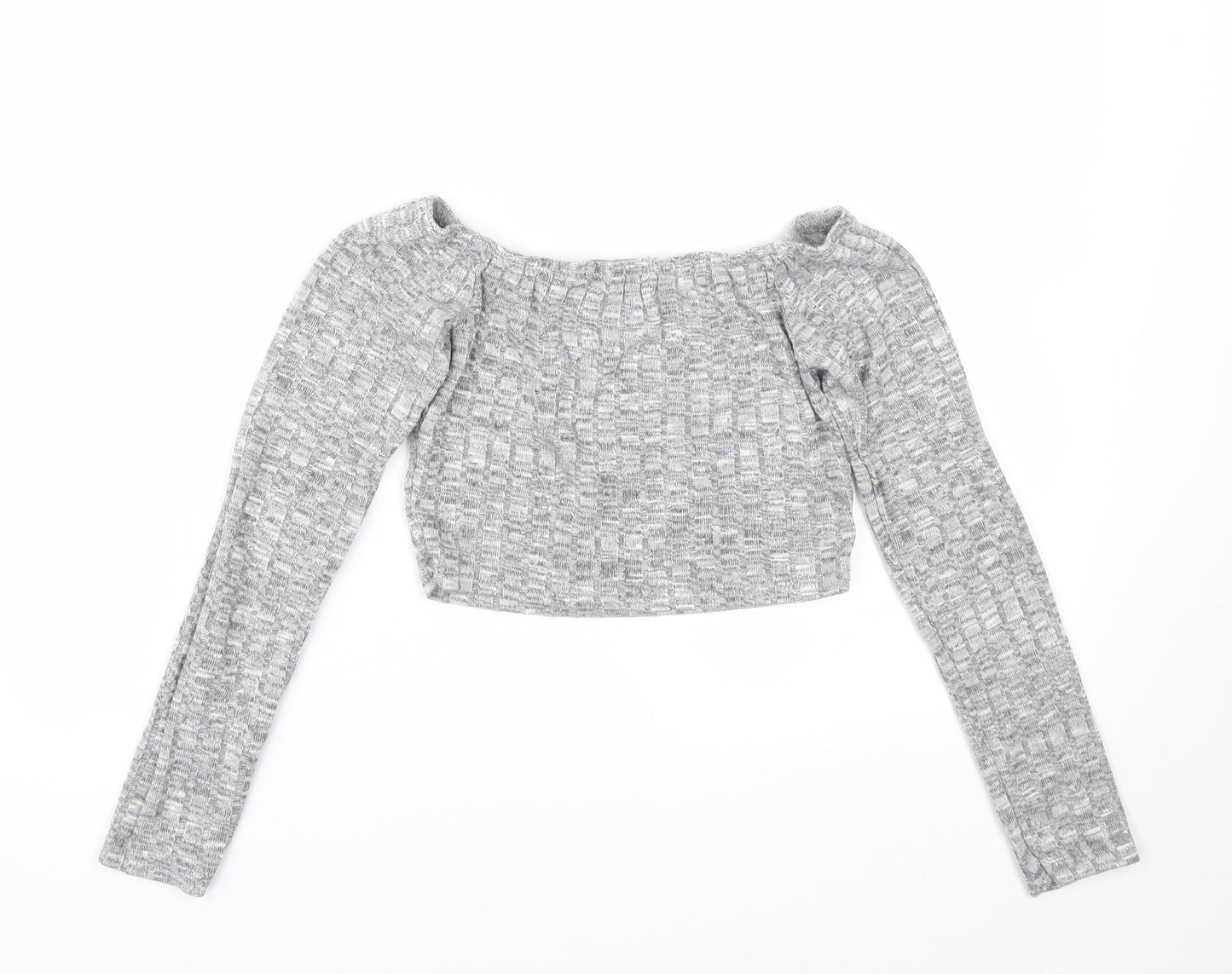 Womens UK Size S PRETTYLITTLETHING Grey Basic T-Shirt