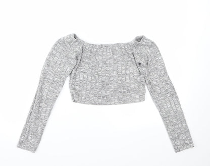 Womens UK Size S PRETTYLITTLETHING Grey Basic T-Shirt