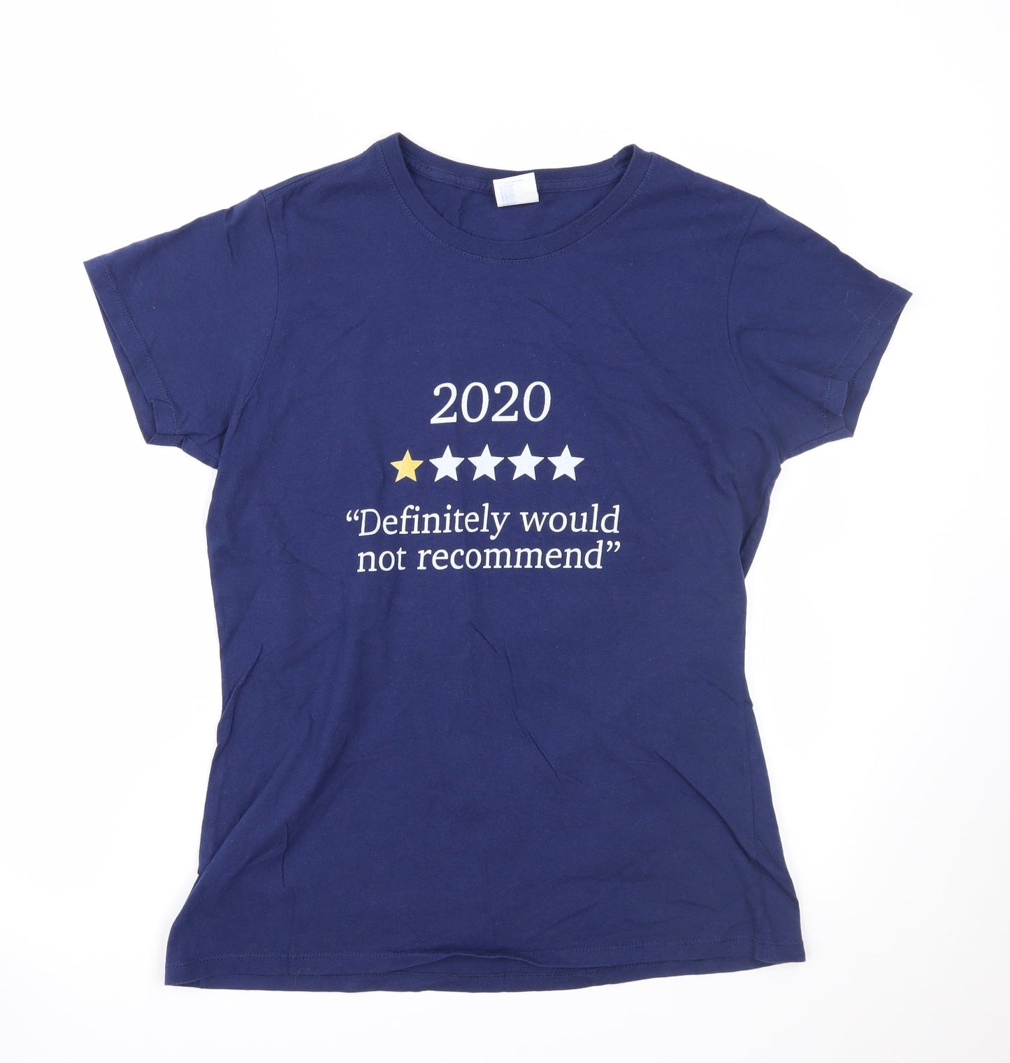 Womens UK Size M Port & Company Blue Basic T-Shirt