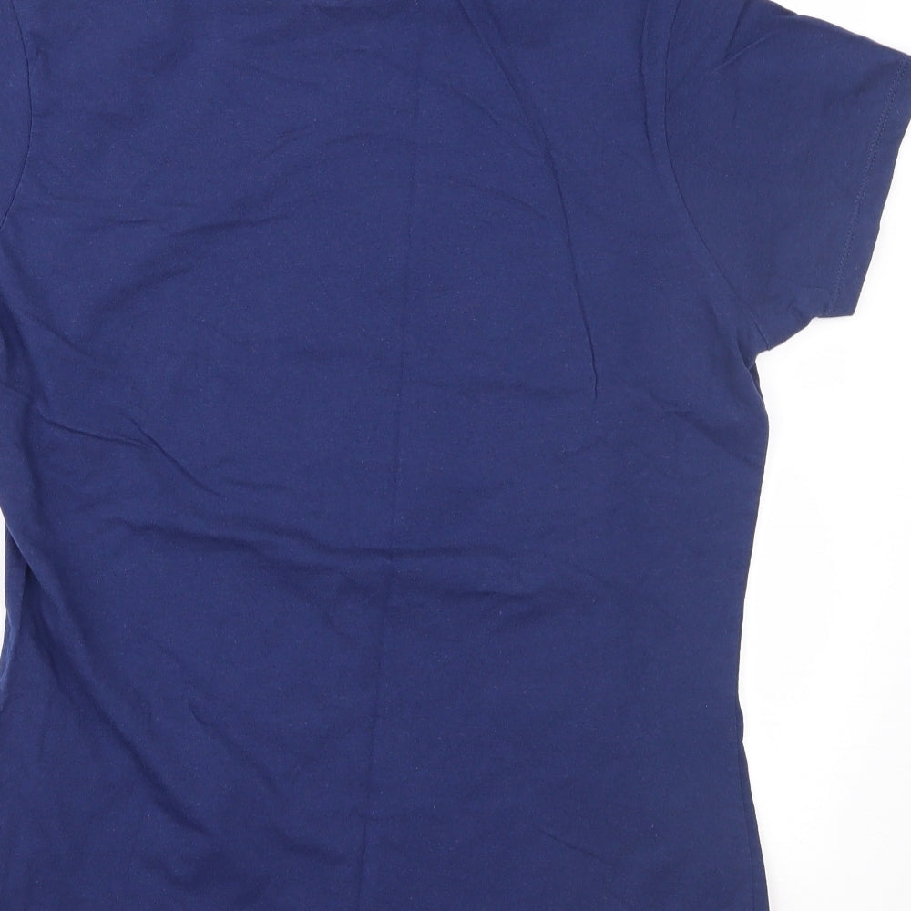 Womens UK Size M Port & Company Blue Basic T-Shirt