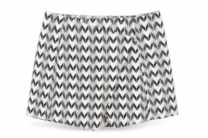 Topshop Womens Grey Geometric  Cut-Off Shorts Size 10
