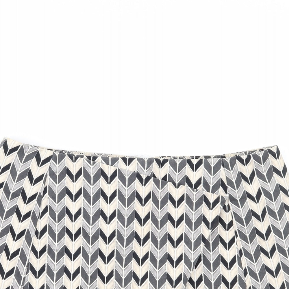 Topshop Womens Grey Geometric  Cut-Off Shorts Size 10