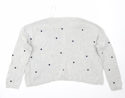 Womens UK Size M Stradivarius Grey Pullover Jumper