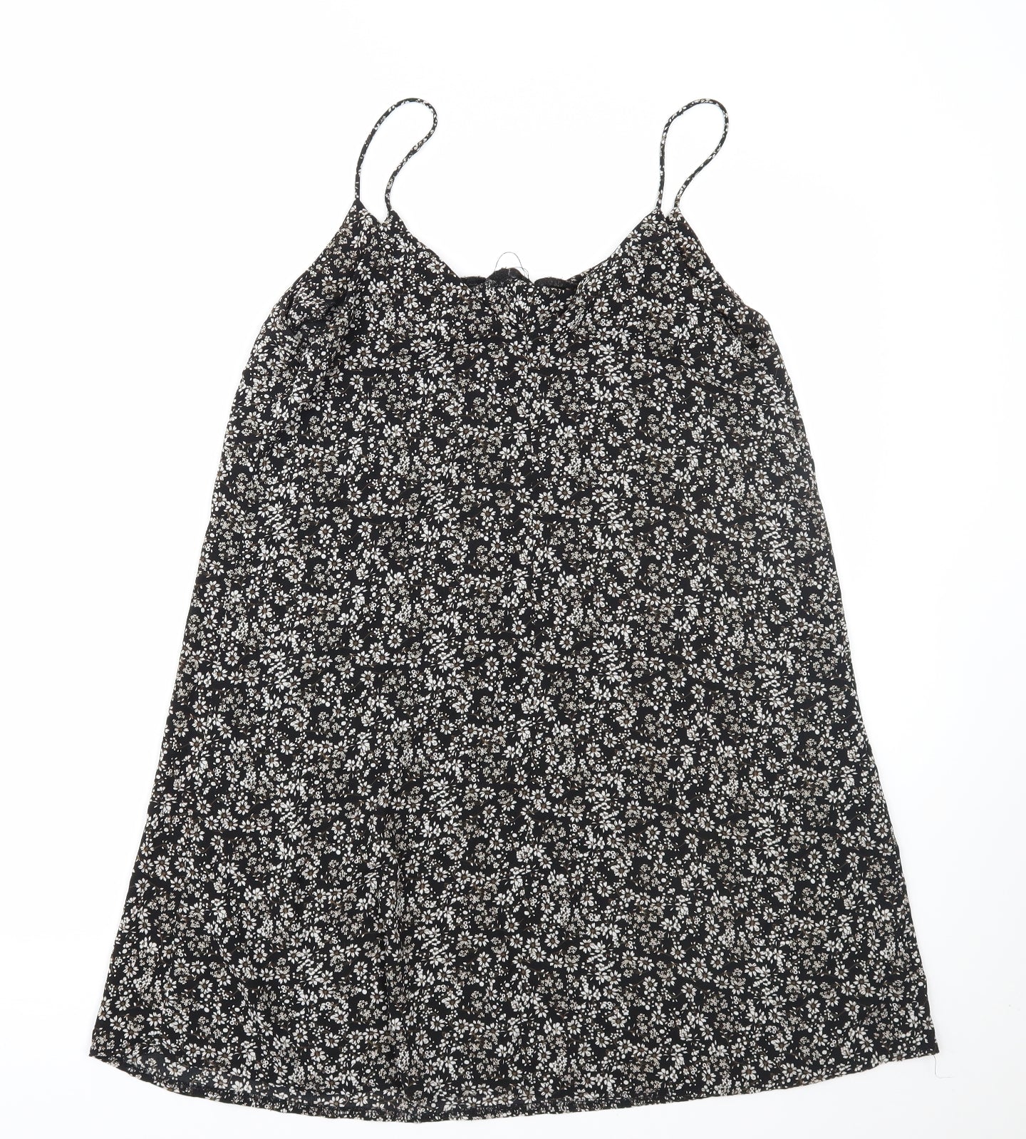 Primark Womens Black Floral  A-Line  Size 10