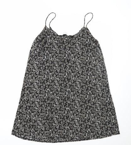 Primark Womens Black Floral  A-Line  Size 10