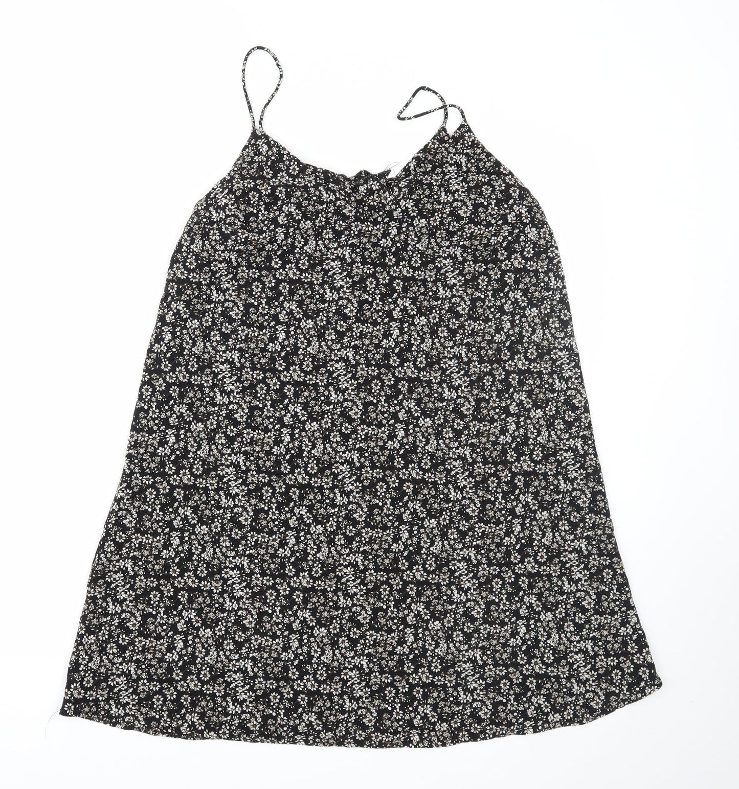 Primark Womens Black Floral  A-Line  Size 10