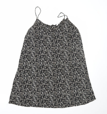 Primark Womens Black Floral  A-Line  Size 10