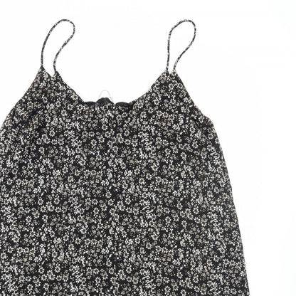 Primark Womens Black Floral  A-Line  Size 10