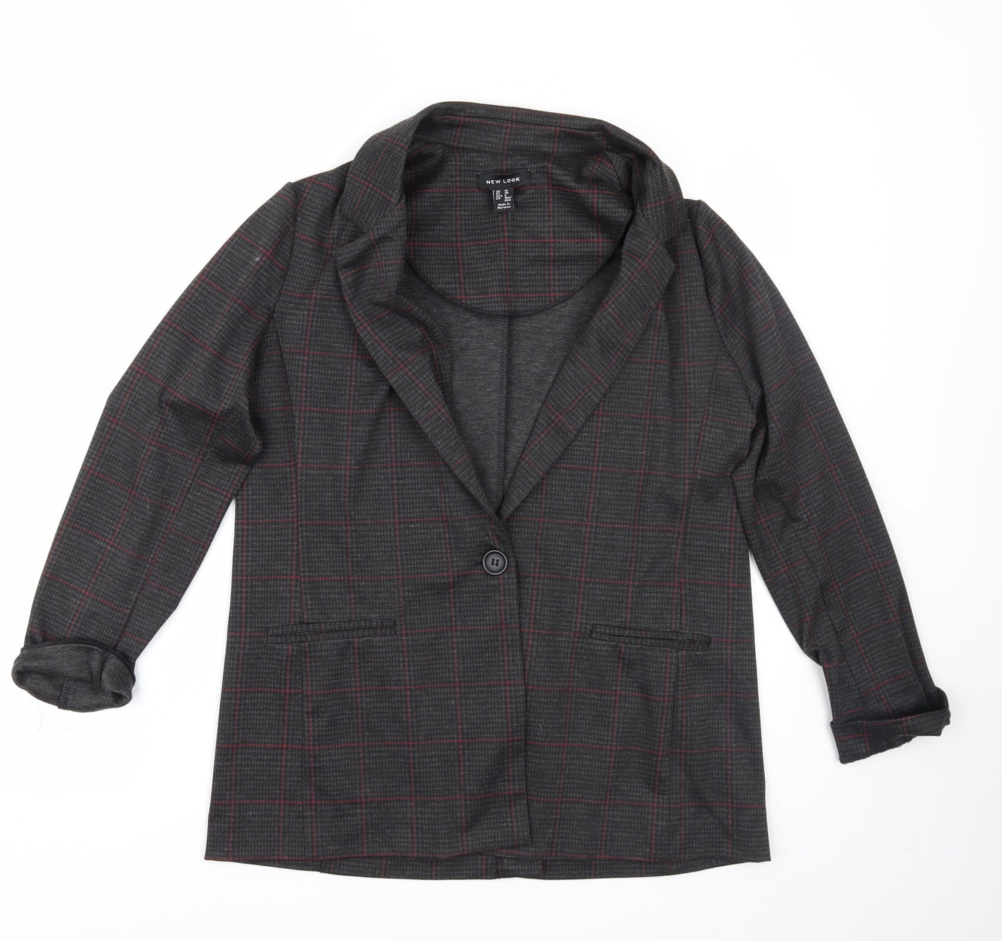 Newlook Womens Grey Check  Jacket Blazer Size 10