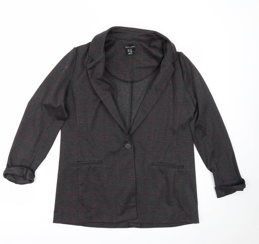 Newlook Womens Grey Check  Jacket Blazer Size 10