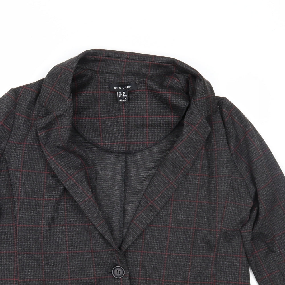 Newlook Womens Grey Check  Jacket Blazer Size 10