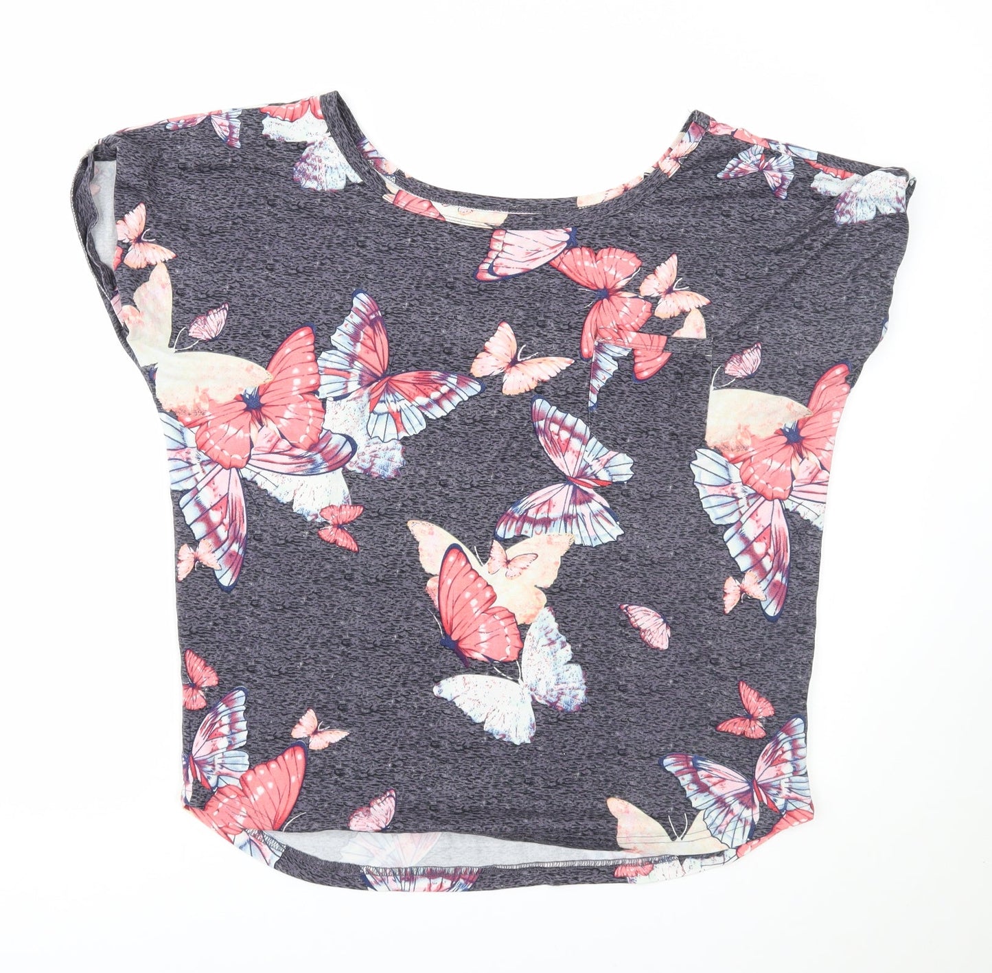 Womens UK Size 12 Peacocks Blue Basic T-Shirt