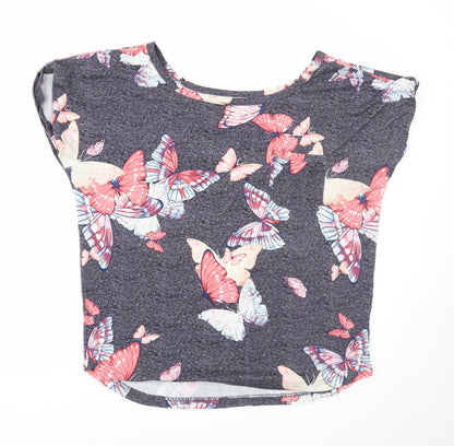 Womens UK Size 12 Peacocks Blue Basic T-Shirt