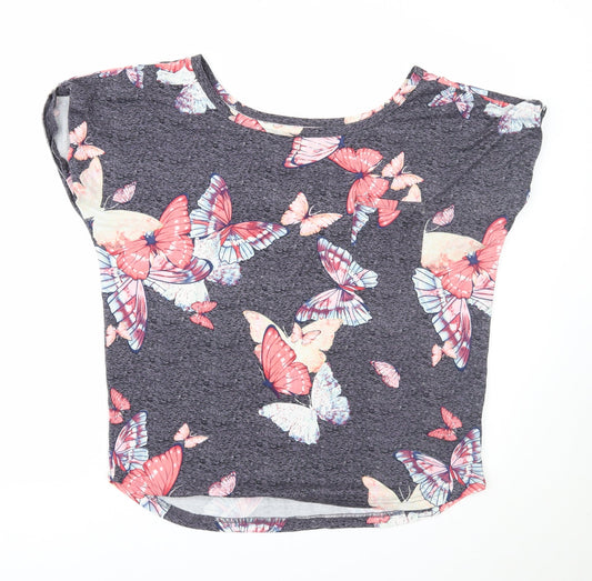 Womens UK Size 12 Peacocks Blue Basic T-Shirt