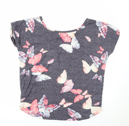 Womens UK Size 12 Peacocks Blue Basic T-Shirt