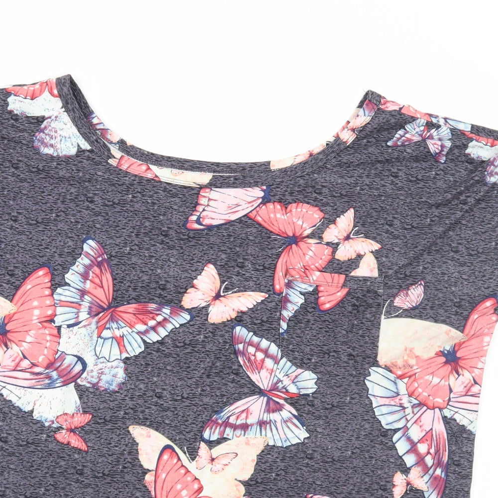 Womens UK Size 12 Peacocks Blue Basic T-Shirt
