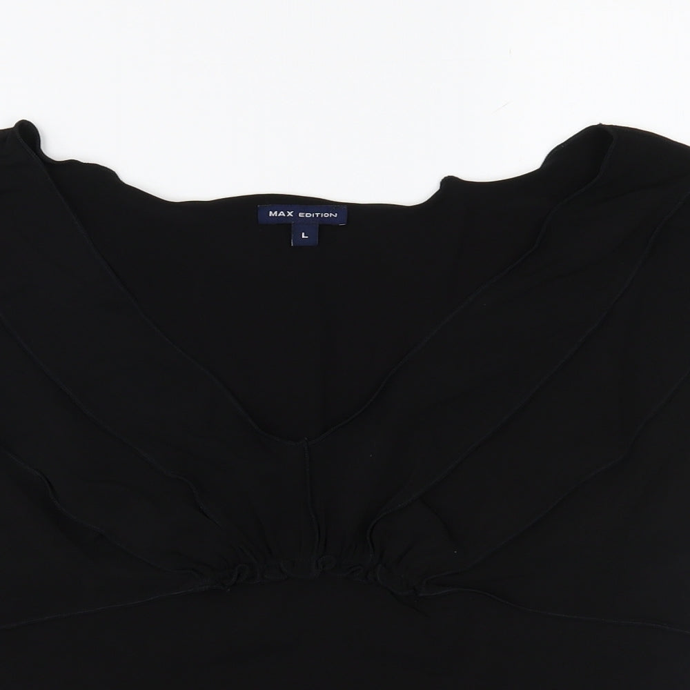 Max Edition Womens Black   Basic T-Shirt Size L
