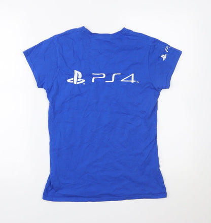 Womens UK Size M Gildan Blue Basic T-Shirt