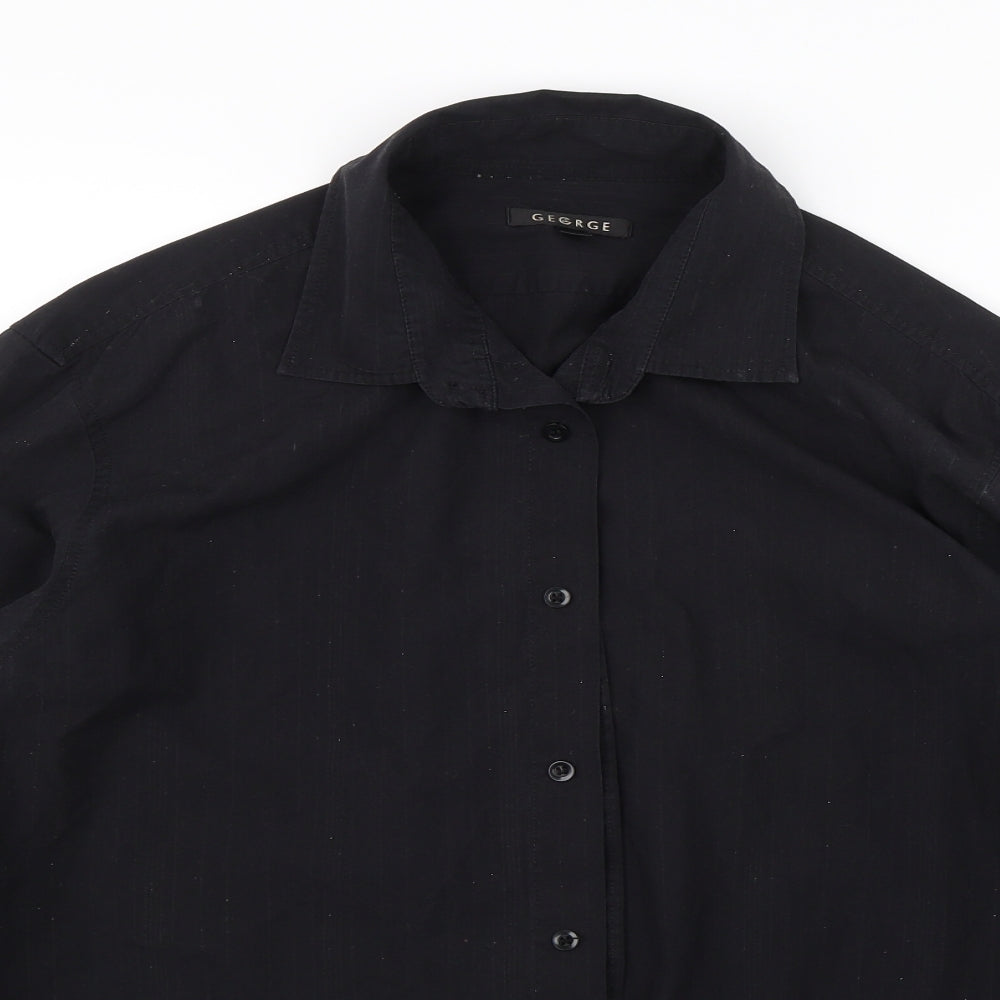 George Mens Black    Button-Up Size L