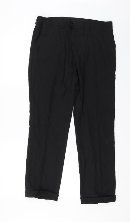 Taylor & Wright Mens Black   Dress Pants Trousers Size 32 in L26 in
